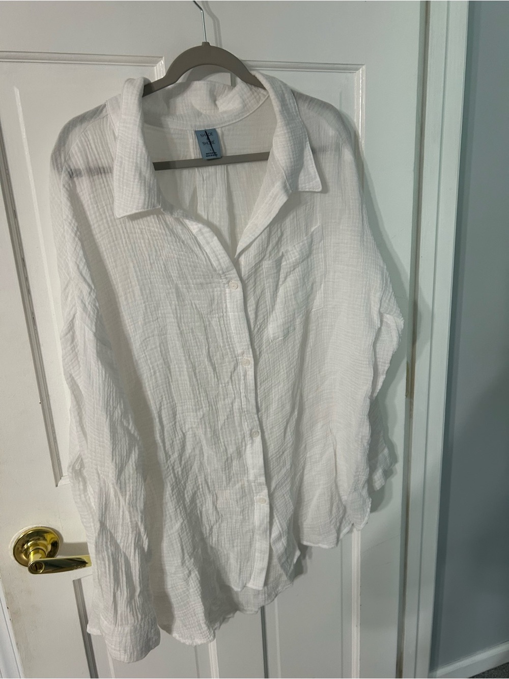 Shade & Shore White Button-Front Shirt
